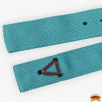 Hilason turquoise nylon cinch tie strap laid flat highlighting the precision heat-sealed holes.