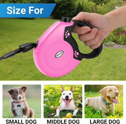 Wrsomit dog leash nylon tape extension mechanism