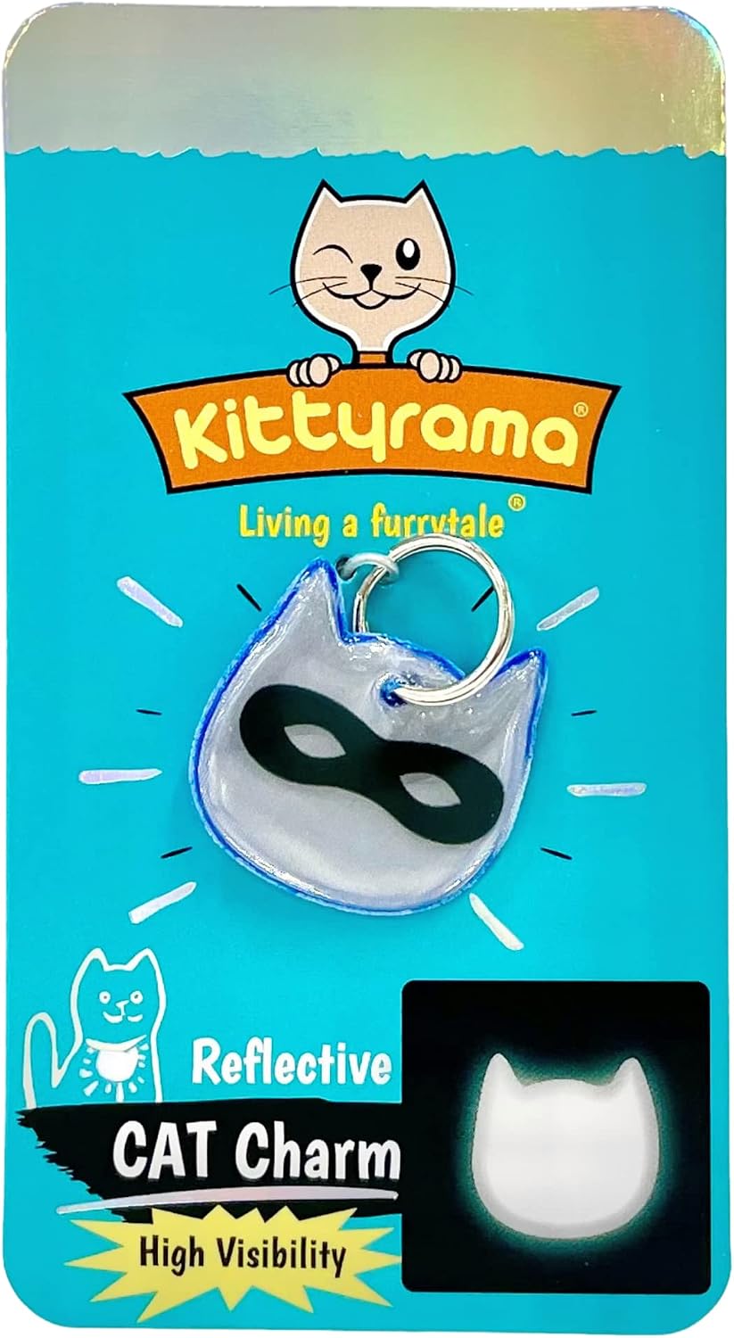 Close up of Kittyrama Blue Ninja safety tag design