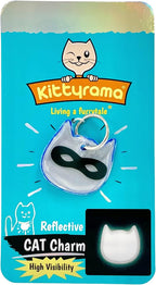Close up of Kittyrama Blue Ninja safety tag design