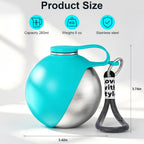 HJKLIUT non spill dog water bottle with the silicone leaf bowl folded back into storage position.