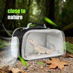 WEVONIGU Scratch-Resistant Bearded Dragon Backpack Foldable Gecko Carrier Ventilation Travel Bag with Clear View Window Dual Carry Cage Options for Travel Hiking & Vet Visits - Image 7