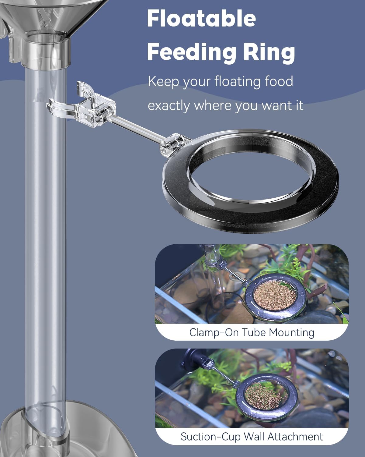 Long specialized cleaning brush being used to maintain acrylic feeder tube