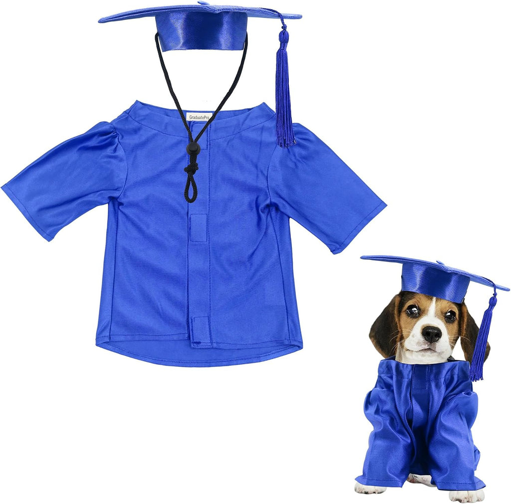 GraduatePro Dog Graduation Cap and Gown Costume Set - Adjustable Knit Fabric with Gold Tassel, 4 Sizes (S/M/L/XL) for Small Dogs & Cats to Medium Dogs, Washable Formal Pet Graduation Attire (Black) - Image 10