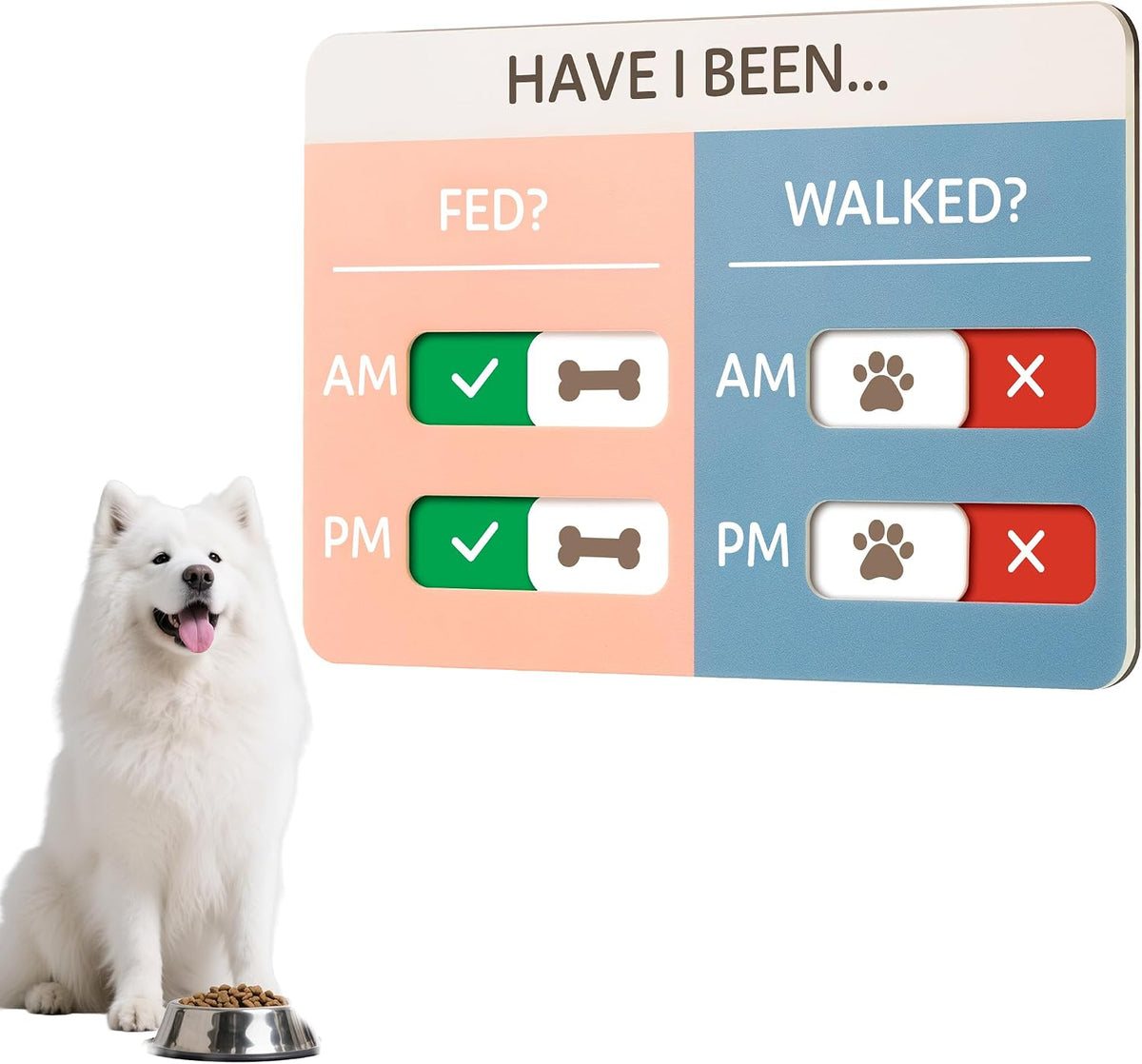 EliteSign brushed silver reminder sign showing double tracking layout for food and walks.
