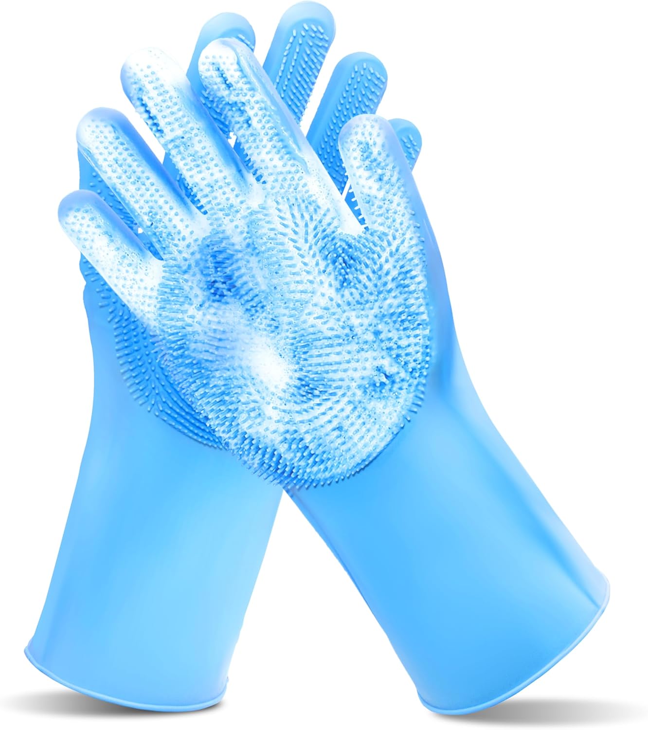 Demonstration of Maiiu pet gloves creating lather on dog fur