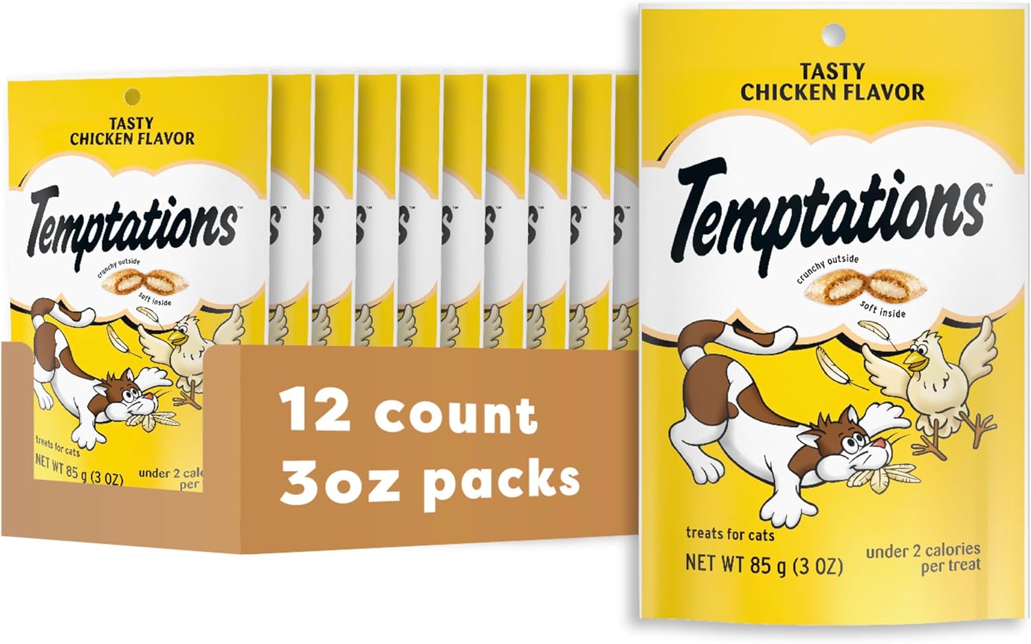 Temptations Cat Treats Classic Crunchy and Soft Cat Treats, Tasty Chicken Flavor, 30 oz. Tub - Image 15