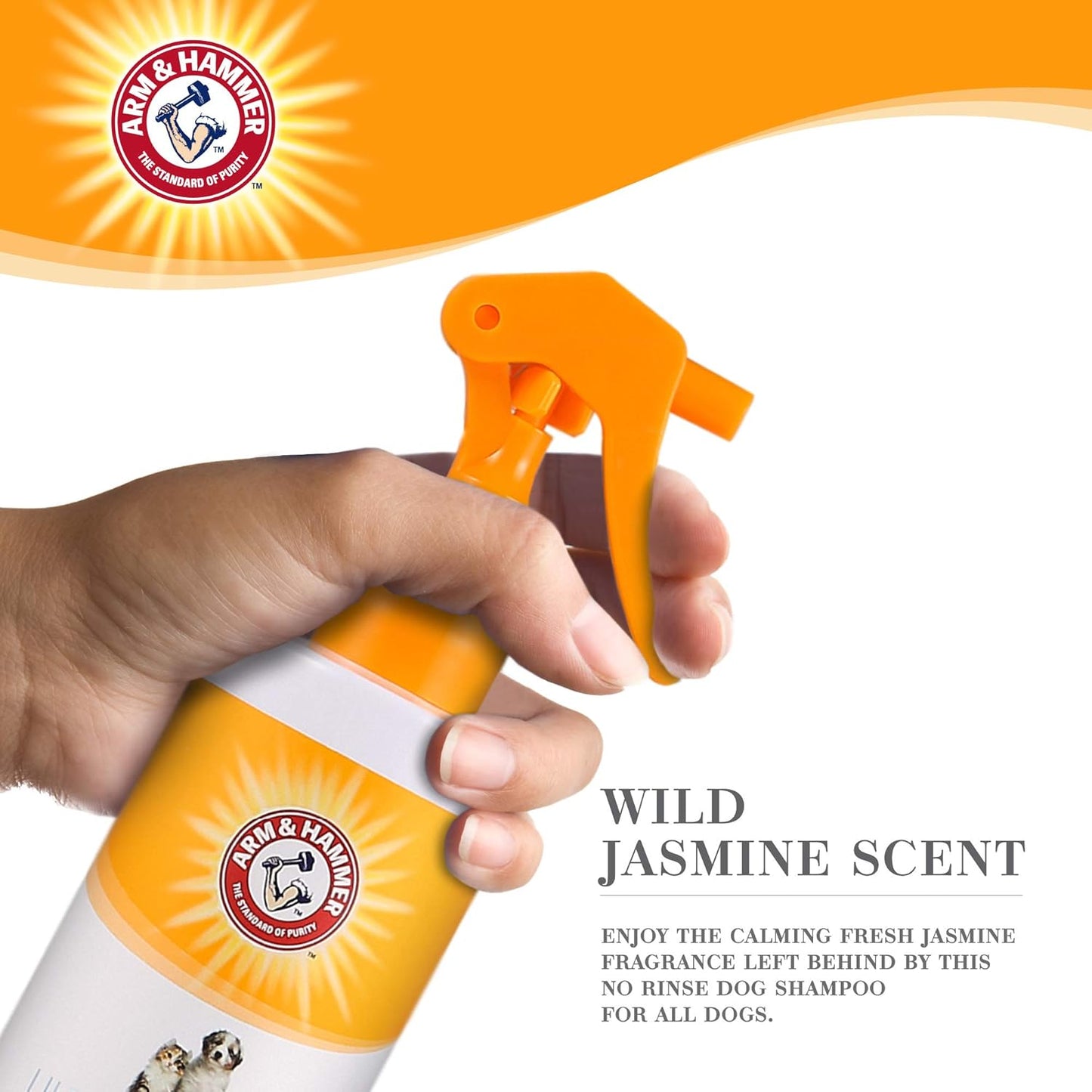 Arm And Hammer dog grooming spray with jasmine scent