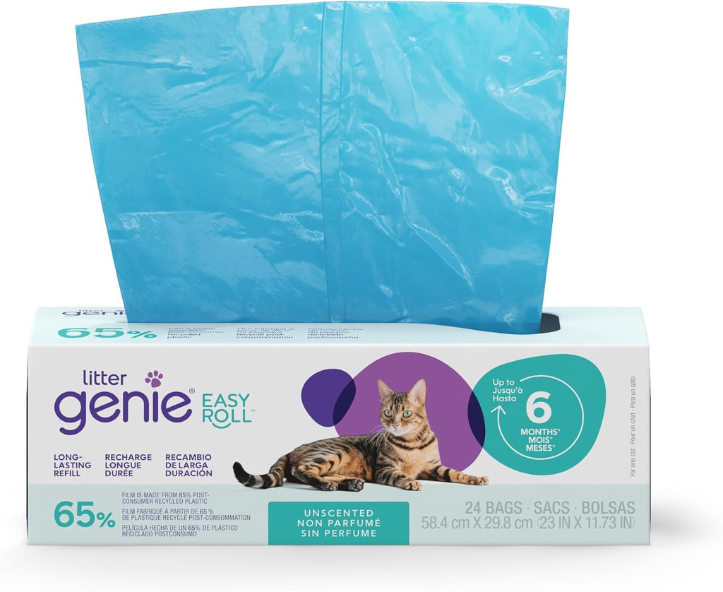 Litter Genie Easy Roll Refill Bags (1-Pack) | Up to 6 months of supply in 1 Roll of 24 tear-off Bags | Ultimate Odor Control Cat Litter Bags - Image 11