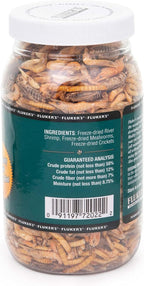 Fluker's reptile food jar label and ingredients display