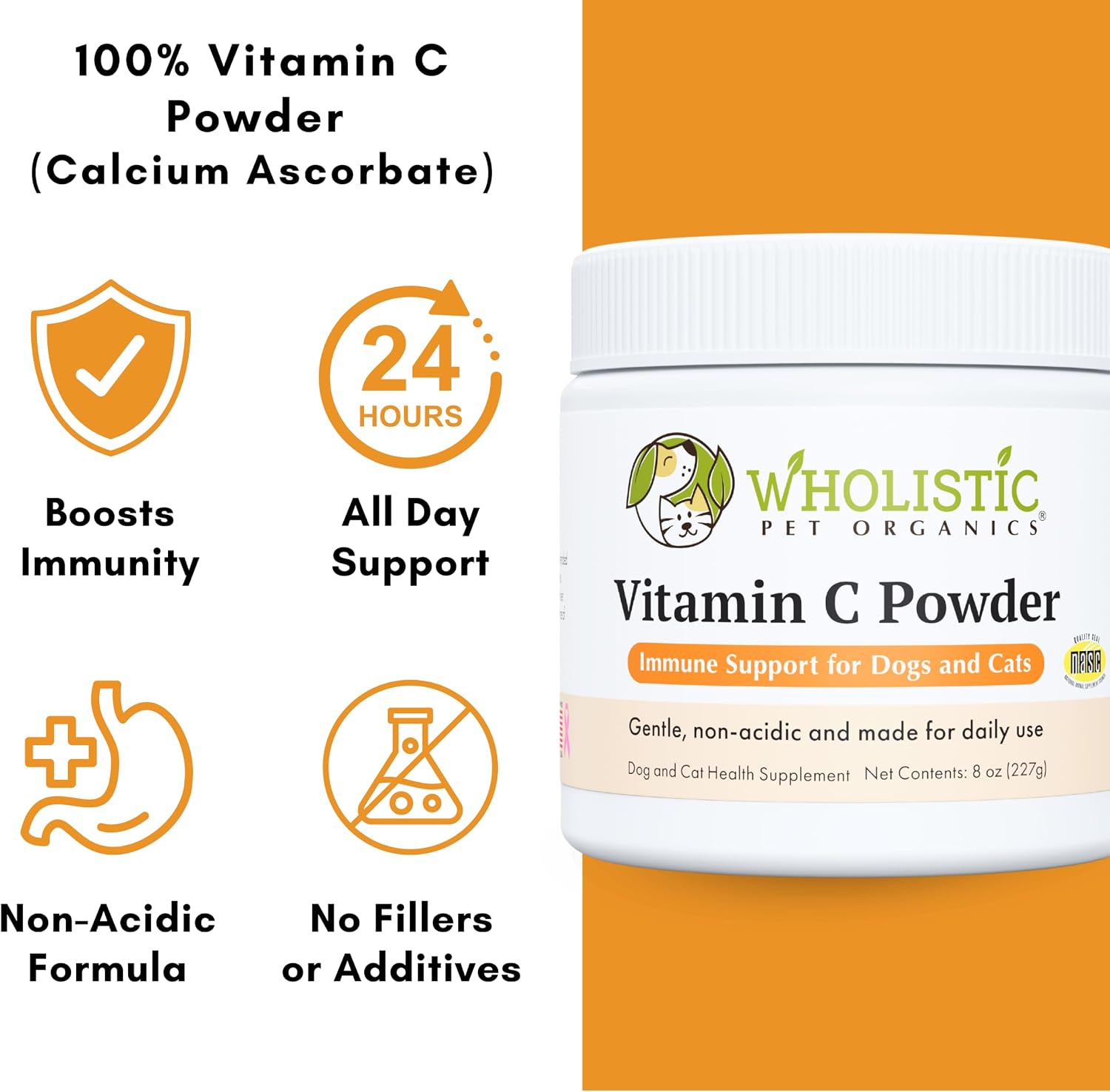 Wholistic Pet Organics non acidic vitamin c for pet seasonal allergies