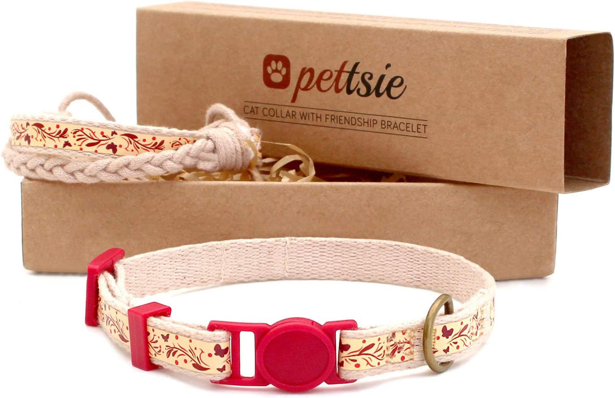 Pettsie Breakaway Cat Collar with Matching Friendship Bracelet for Humans | Matching Friendship Bracelet, Adjustable Soft Cotton, Quick-Release Safety Buckle, Lightweight, Anti-Lost ID Tag - Image 11