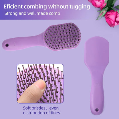 Flexible pin bristles for detangling equine and canine hair