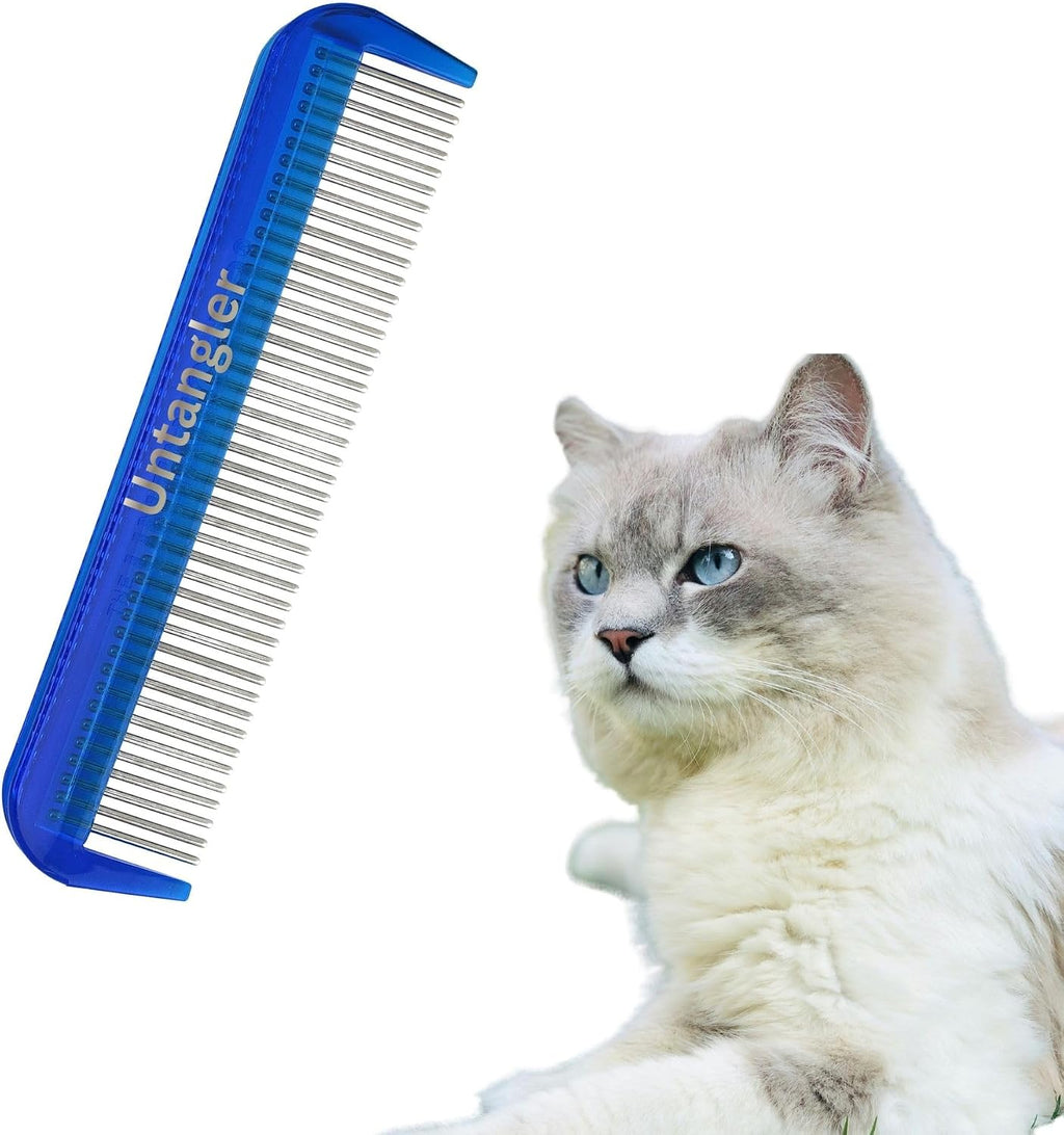 Cat Comb with Silky Smooth Rotating Teeth - Clears Mats Gently (5" Ultra Fine Teeth; 7" Dual Teeth) (White, 5") - Image 15