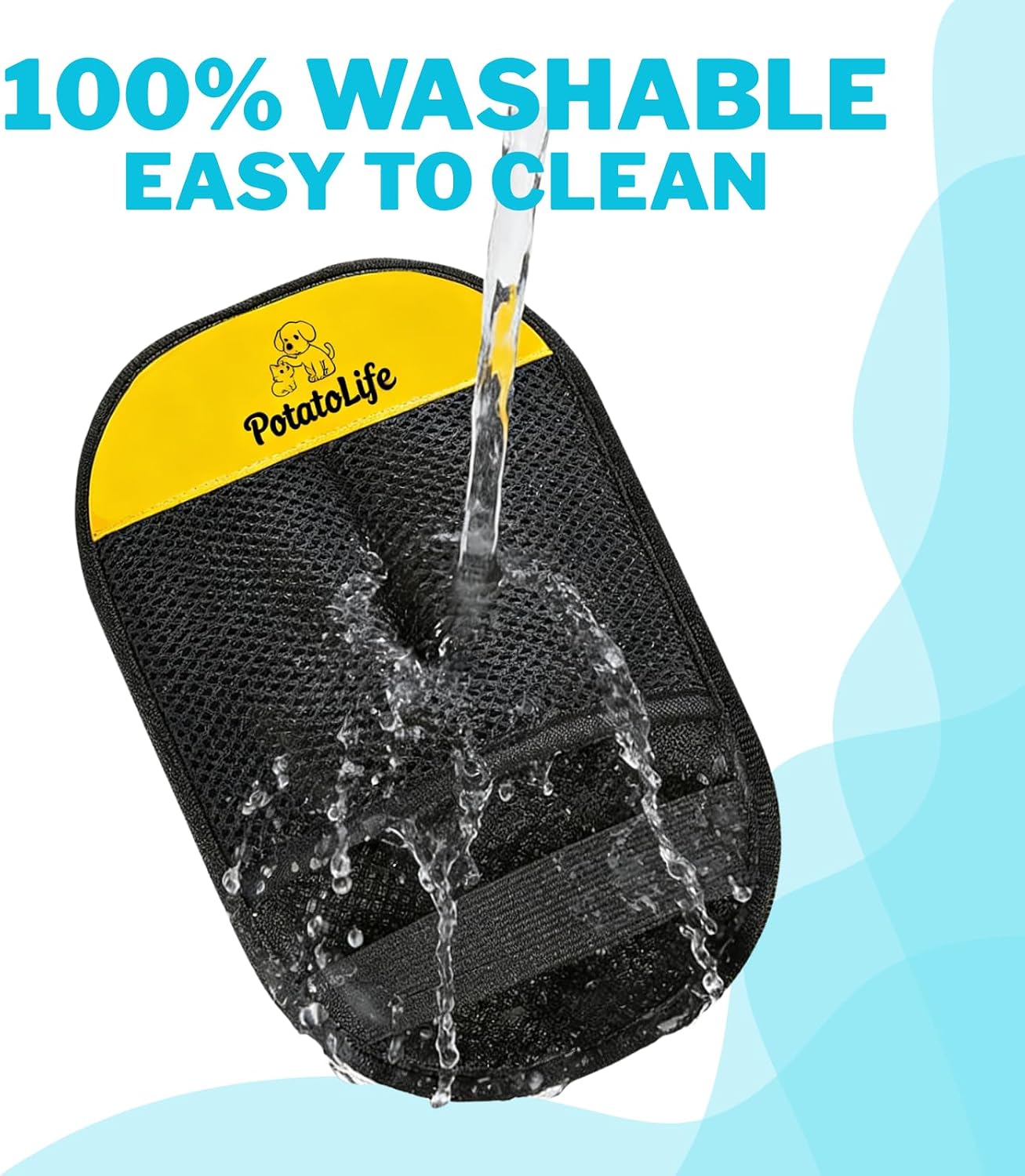 Close up of electrostatic mesh on hair removal mitt