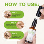 Squeezing a dime sized amount of unscented pet leave in conditioner onto hands