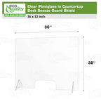 EcoQuality Inc freestanding 36 by 32 inches acrylic safety partition divider for office desks