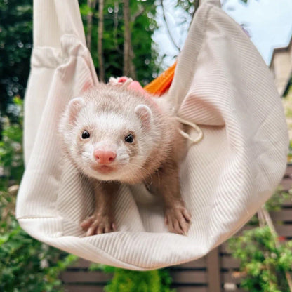 Ferret Sling Carrier - Pet Carrying Bag with Adjustable Strap Hands Free Shoulder Bag Crossbody Travel Slings Soft Small Animal Bonding Pouch Front Backpack for Ferret Rabbit Puppy Kitten (Beige) - Image 8