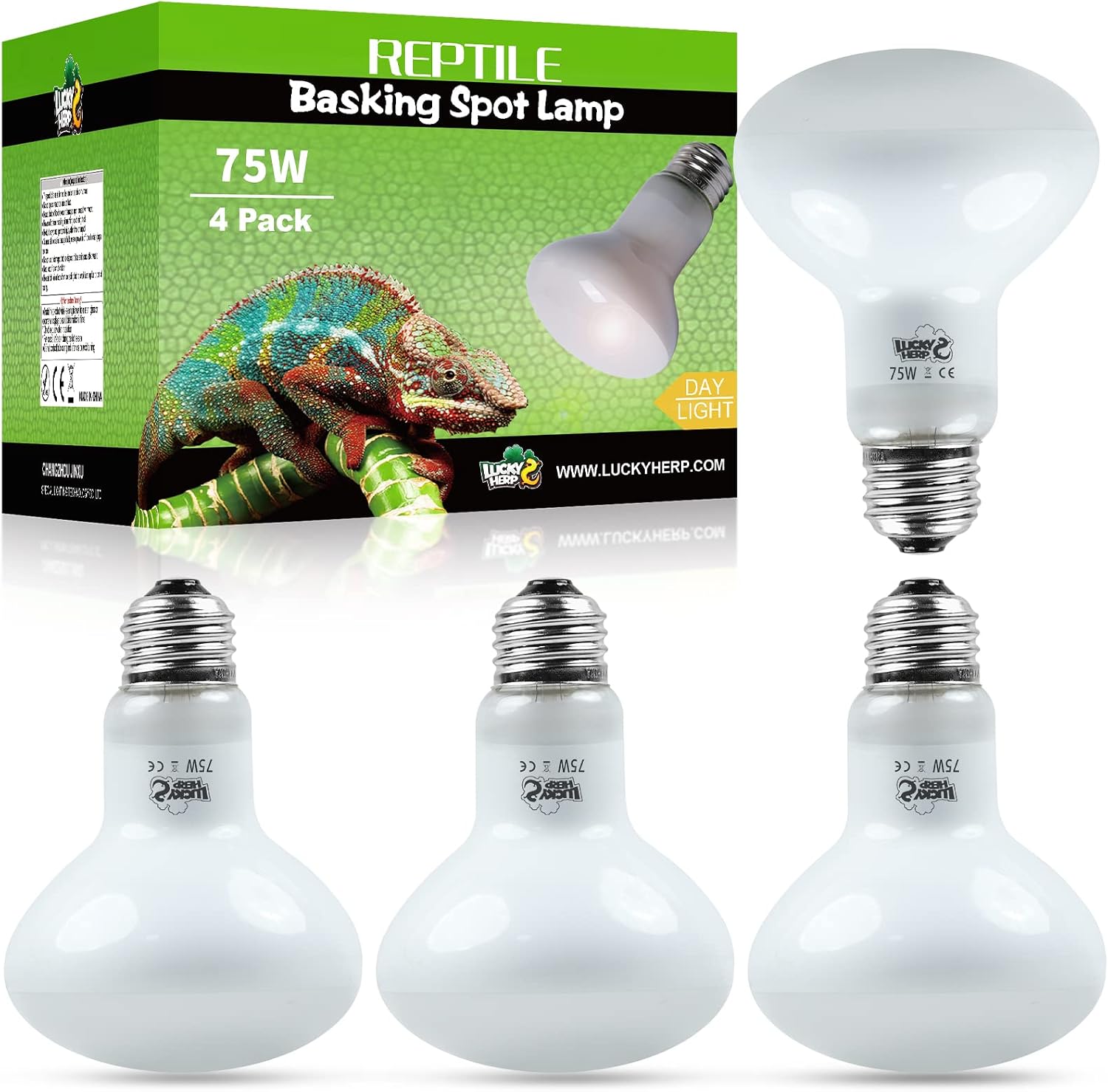 LUCKY HERP 4 Pack 100W Reptile Heat Lamp Bulb (2nd Gen), Amphibian Basking Light Bulb, Reptile Daylight Bulb for Turtle, Bearded Dragon, Lizard Heating Use - Image 9