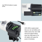 Dxophiex automatic fish feeder usb power and battery compartment