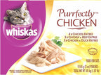 Whiskas cat food pouch ingredient details and feeding guide back view