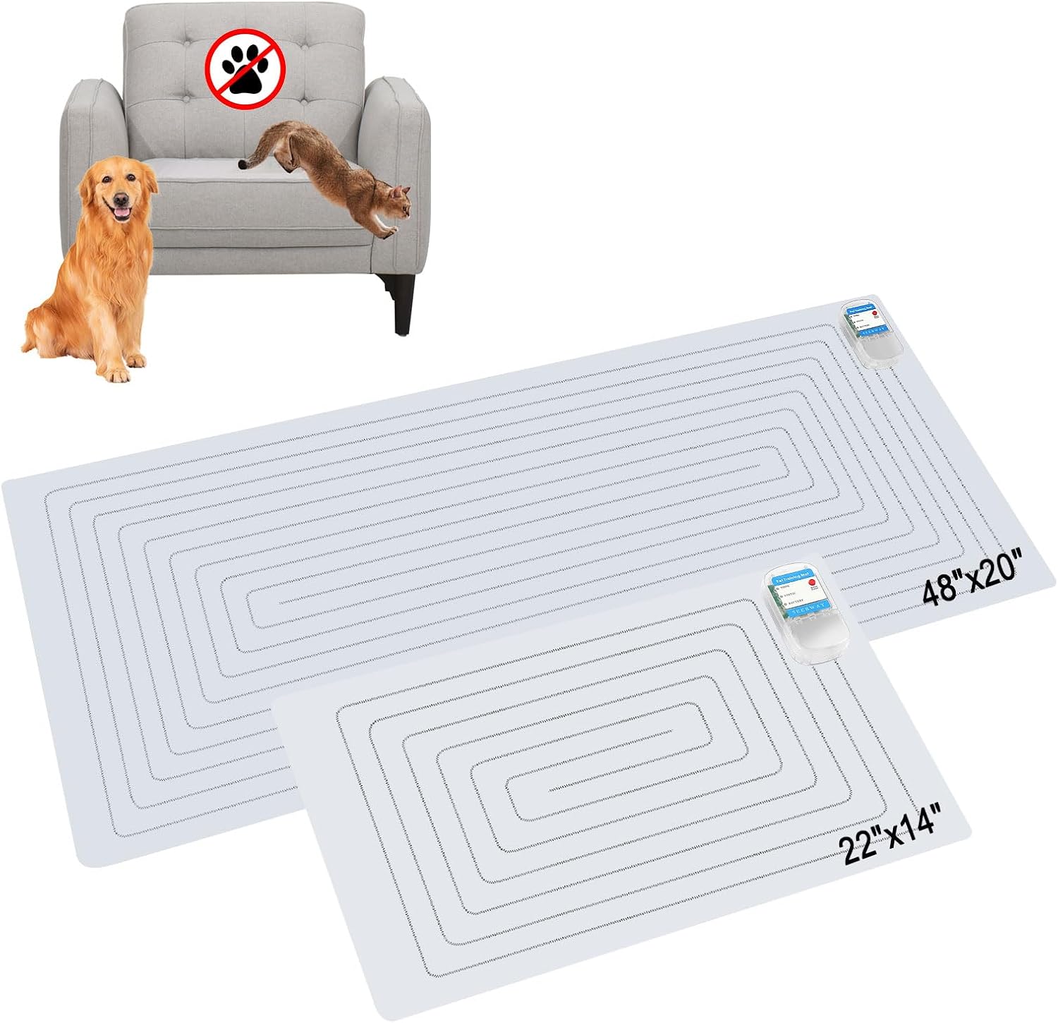Cat avoiding furniture with Seerway training mat placed