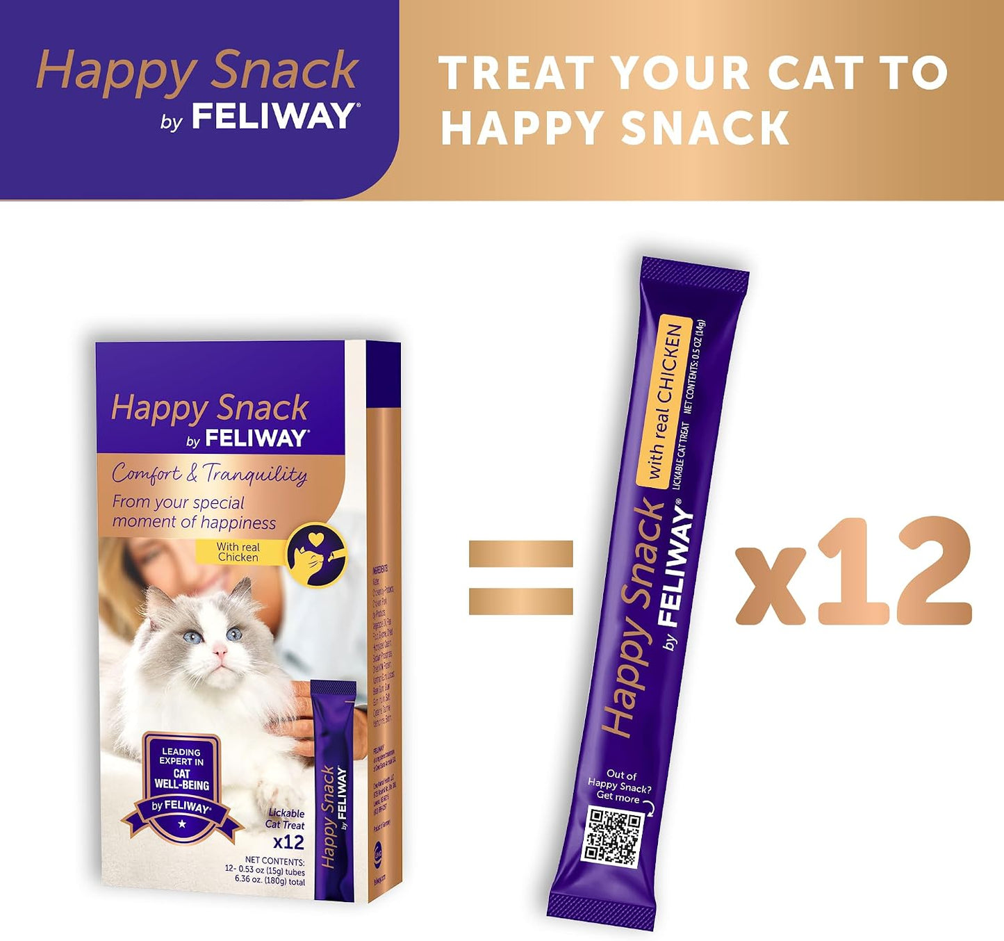 Feliway Happy Snack branding and product information label