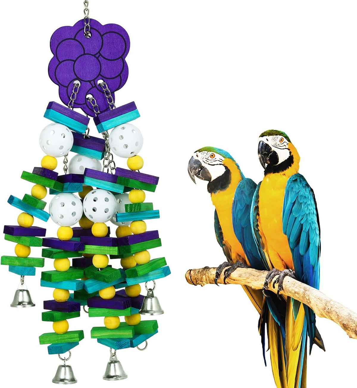 MEWTOGO Large Bird Parrot Toys for Cockatoos African Grey Macaws and Amazon Parrots Bird Gift - Image 9