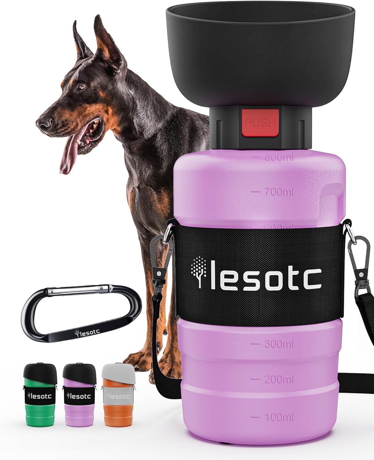 lesotc Dog Water Bottle, Portable Water Dispenser with Bowl, Leak Proof Pet Travel Squeeze Bottle, Puppy Essentials Dog Stuff Accessories for Outdoor Walking, Hiking, Camping - Image 9