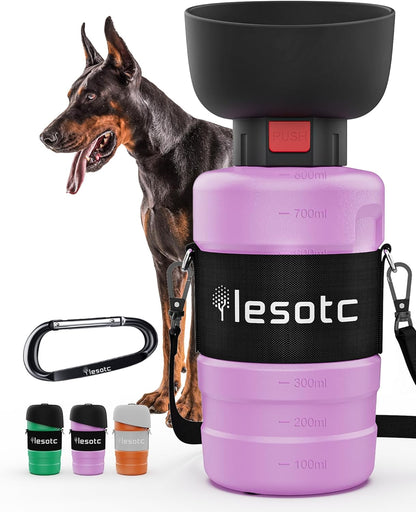 lesotc Dog Water Bottle, Portable Water Dispenser with Bowl, Leak Proof Pet Travel Squeeze Bottle, Puppy Essentials Dog Stuff Accessories for Outdoor Walking, Hiking, Camping - Image 9