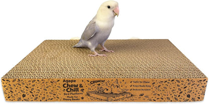 Agape bird cardboard platform packaged and ready for cage installation.