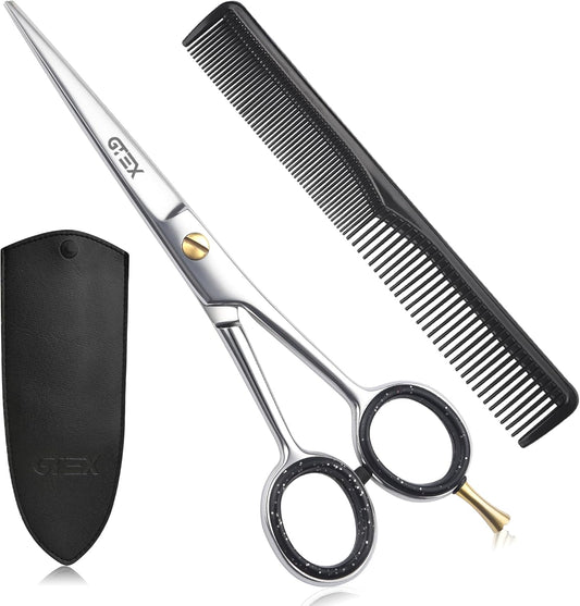 GTEX professional hair cutting scissors kit front view featuring 6.5 inch premium stainless steel shears.