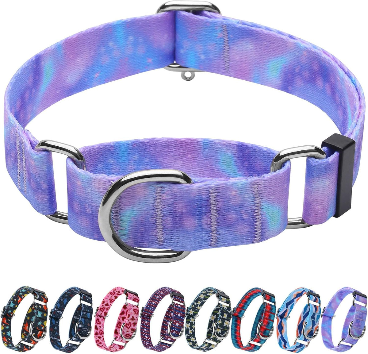 Hikiko Martingale Collar for Dogs with No Buckle Floral Daisy Dog Collars Soft Nylon No Pull Dog Collar for Large Dogs,Green Flower,L - Image 15