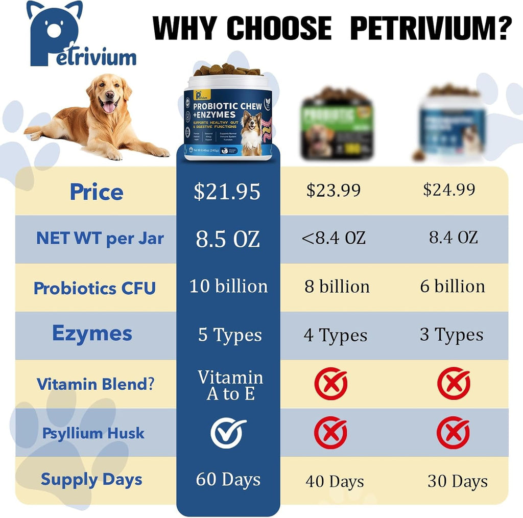 Planopaws premium pet wellness probiotic chews for immune and stomach support.