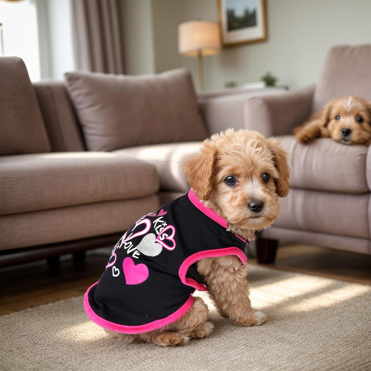 Pistha dog shirt showing neat edge wiring and comfortable neck opening