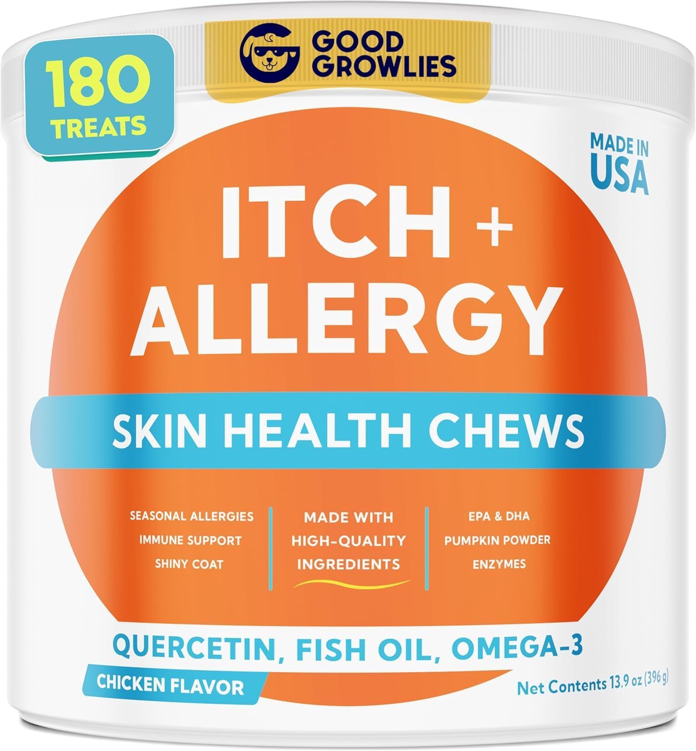 Dog Allergy Relief Chews - Anti-Itch Skin & Coat Supplement: No Fillers, Just Flavor - Itchy Skin Relief Treatment w/Omega 3 Fish Oil - Itching&Paw Licking - Dry Skin&Hot Spots - Made in USA - 180Ct - Image 11