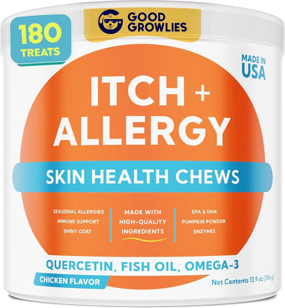 Dog Allergy Relief Chews - Anti-Itch Skin & Coat Supplement: No Fillers, Just Flavor - Itchy Skin Relief Treatment w/Omega 3 Fish Oil - Itching&Paw Licking - Dry Skin&Hot Spots - Made in USA - 180Ct - Image 11