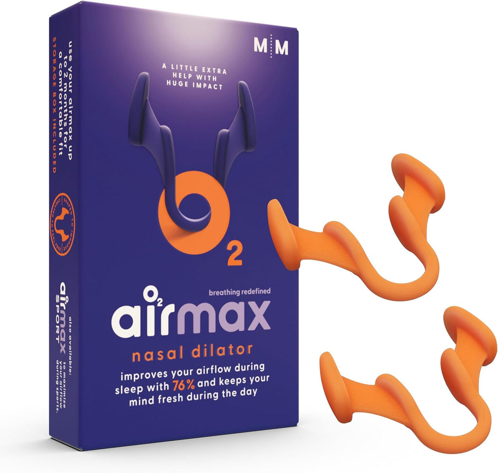 Airmax Nasal Dilator Medium Orange front view for snoring relief.