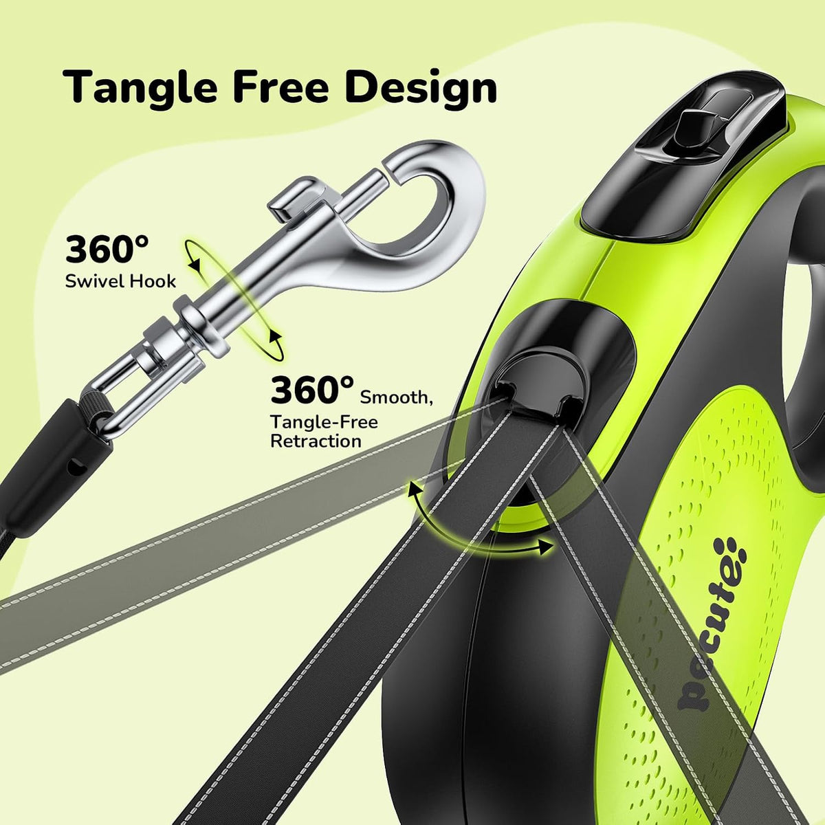 Small dog being walked with Pecute 18.2 foot retractable leash