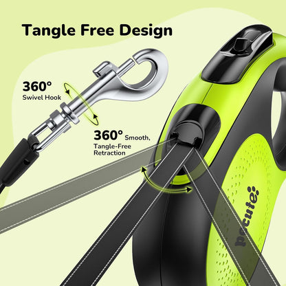 Small dog being walked with Pecute 18.2 foot retractable leash