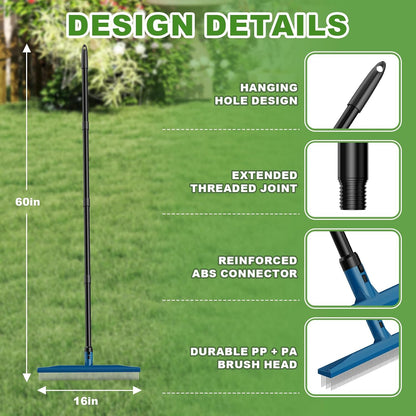 Gardtech 2-in-1 Artificial Turf Rake Brush Broom for Grass Blue | 4-Row Curved & 3-Row Straight Head, Quick-Change, Long Handle - Image 9