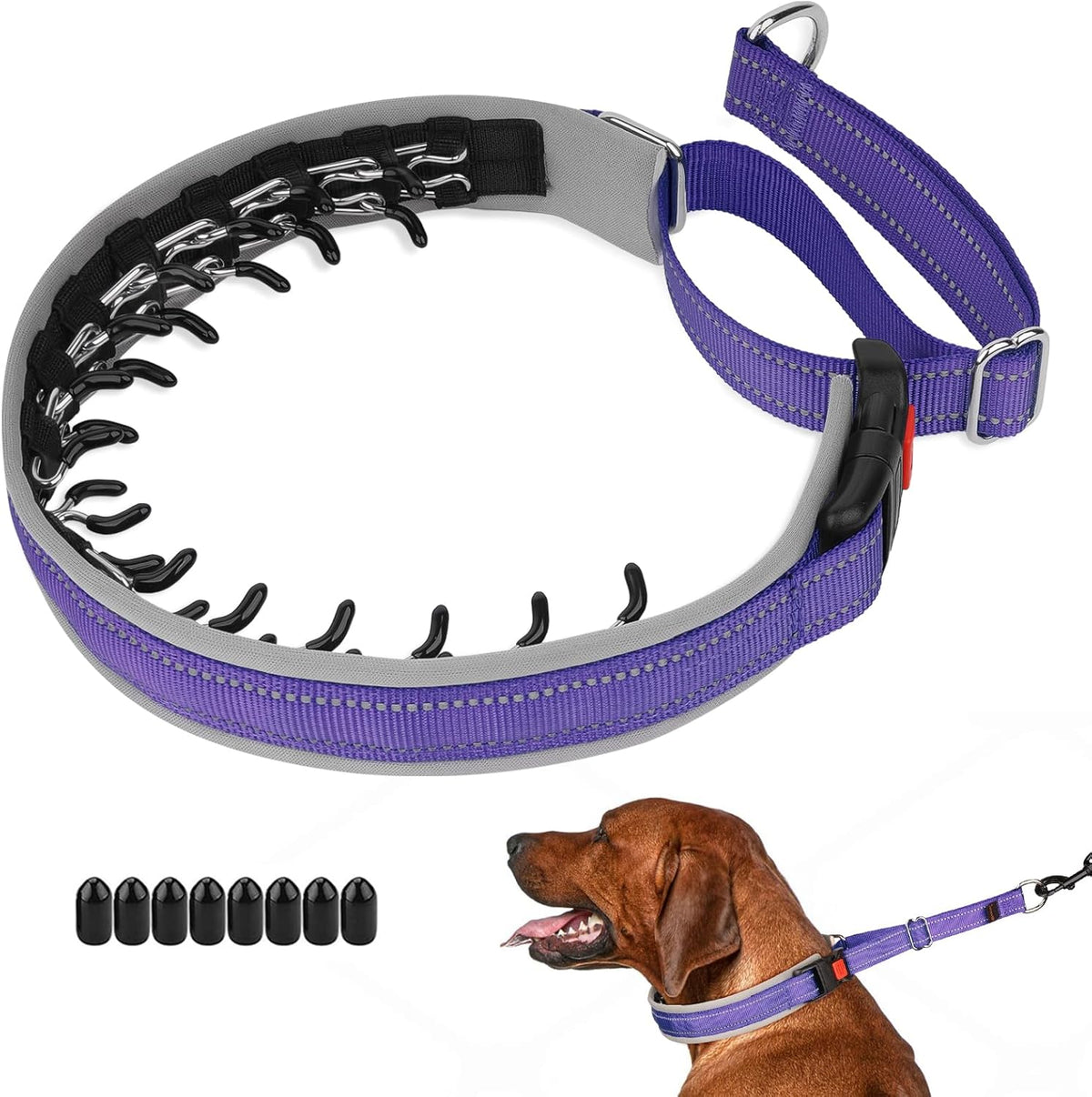 Mayerzon Martingale Dog Collar for Pulling, Patented No Pull Training Walking Collar with Buckle for Medium Large Dogs Bulldog Pitbull German Shepherd, Reflective, Adjustable, Heavy-Duty(M, Hot Pink) - Image 9