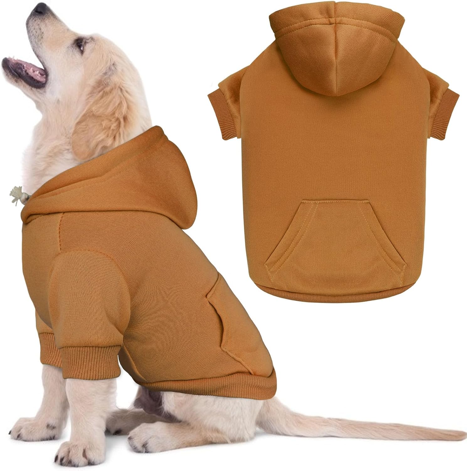 Dog Sweaters for Medium Dogs,Dog Hoodie Sweater Solid Soft Brushed Fleece Pet Clothes Pet Hoodie Sweatshirt with Pocket(Grey-M) - Image 14