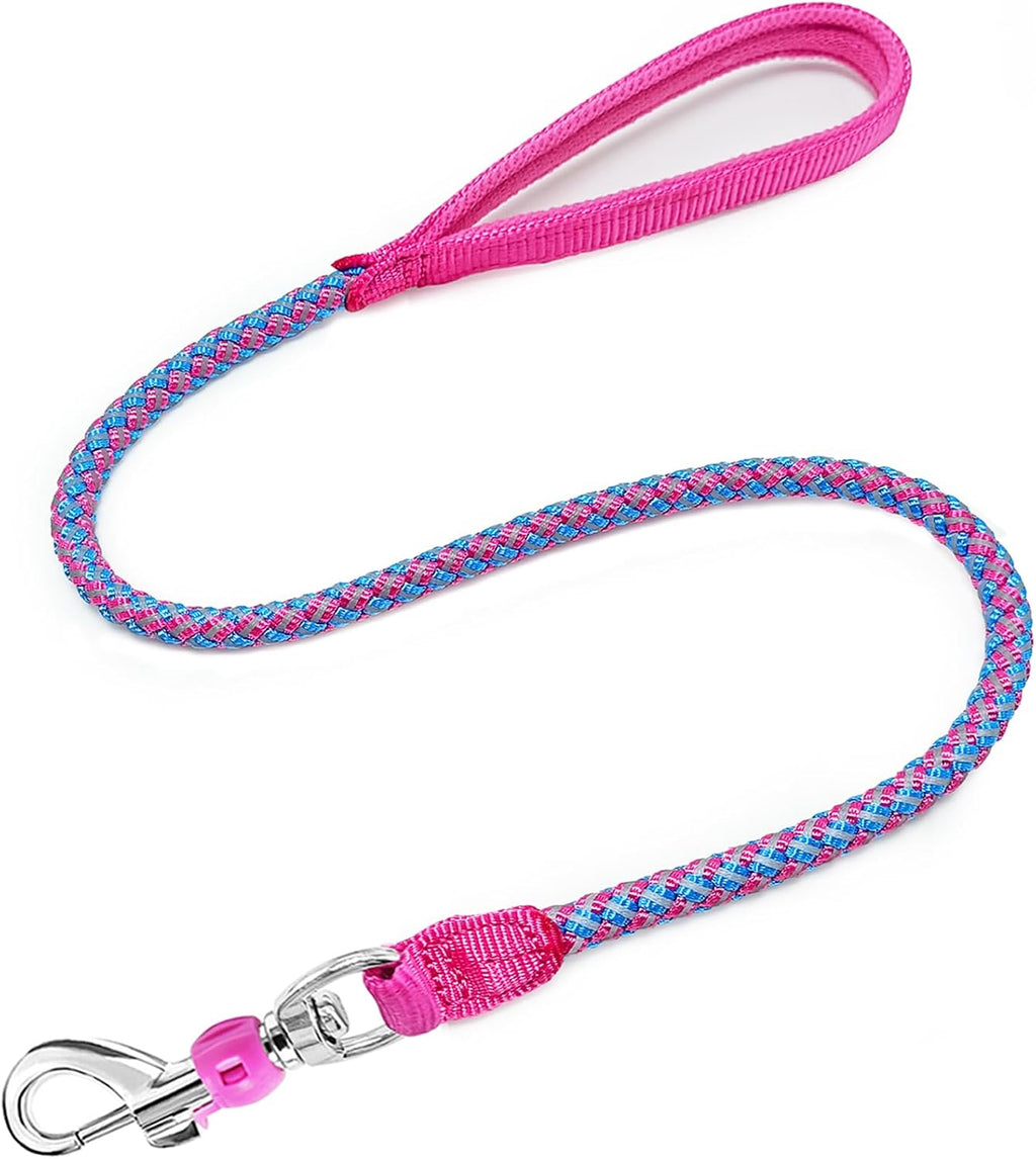 2/3/4/6/10 Foot Reflective Dog Leash Strong Nylon Rope Braided Heavy Duty for Large and Medium Small Dogs Walking Training Leads (Black, 3ft * 1/2") - Image 10