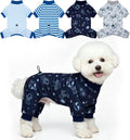 XPUDAC 4 Pack Dog Pajamas front view showing adjustable drawstring on small puppy.