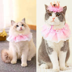 Floral and lace detail on pet princess costume accessory