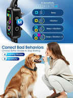 Side profile of Dinjoo rechargeable bark collar with nylon strap