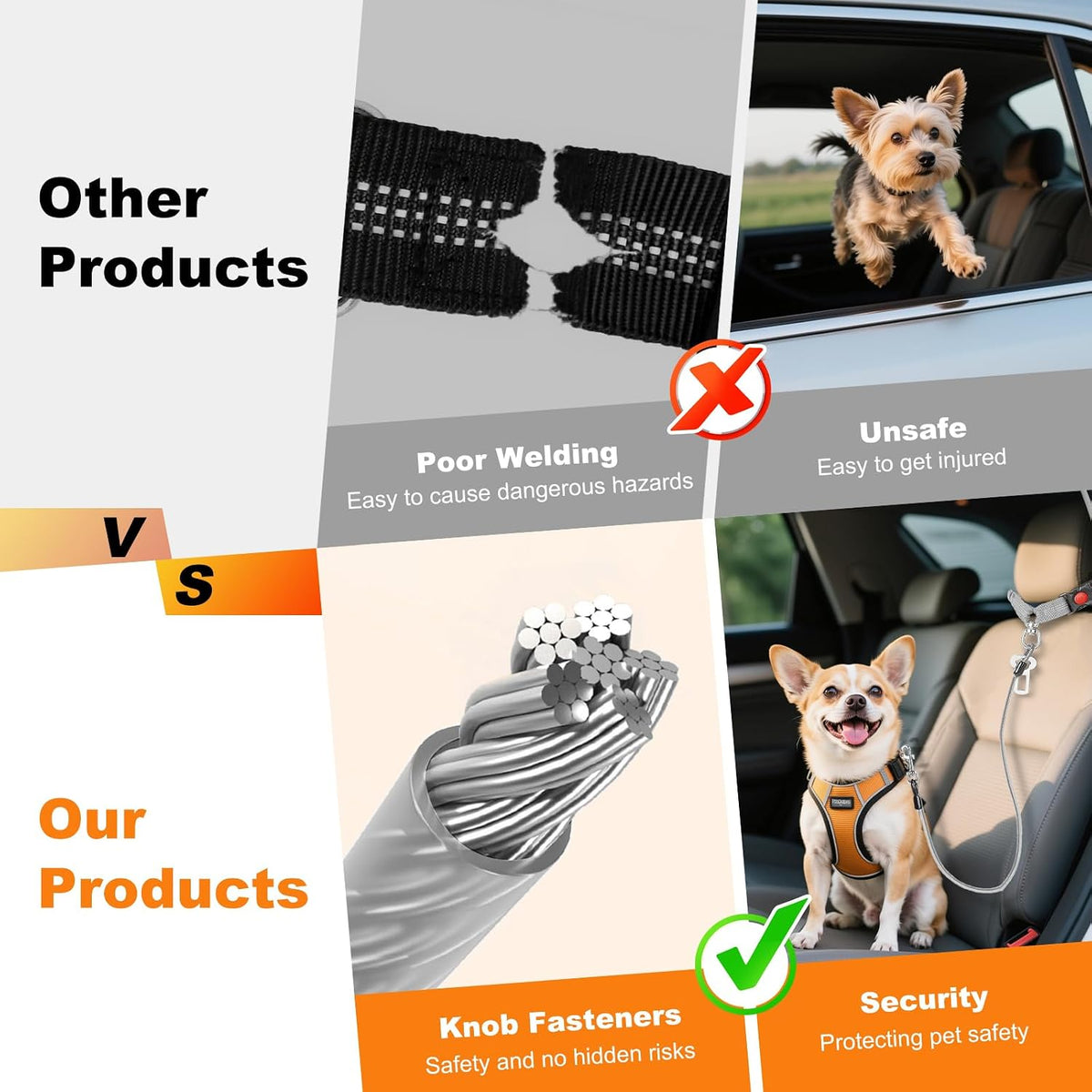 Giiyoe dog car harness attachment mechanism in vehicle