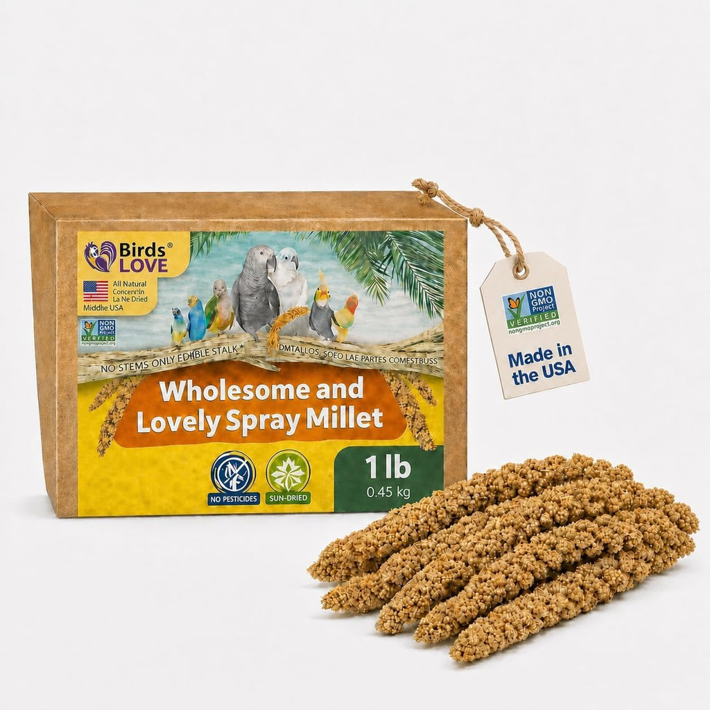 Birds LOVE 5 LB Wholesome Spray Millet for Birds - USA Grown,Non-GMO, Natural Sun-Dried Millet Sprays - Thick Seed-Rich Clusters for Parakeets, Budgies, Cockatiels, Conures, Finches & Parrots - Image 11
