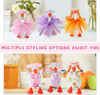 Three sets of spring themed miniature seasonal outfits displayed flat